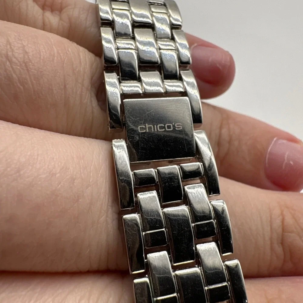 Chicos Silver Tone Crystal Ring Link Bracelet Watch FMDCH205‎ Japan Movt 377